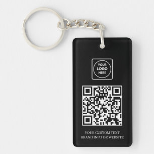 Schwarzes QR   Professionelles Business-Logo-Desig Schlüsselanhänger