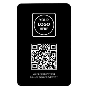 Schwarzes QR   Professionelles modernes Geschäftsl Magnet