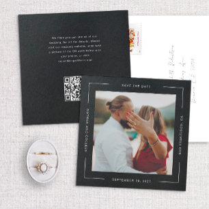 Schwarzes Quadrat Ganzes Textrahmen Save the Date