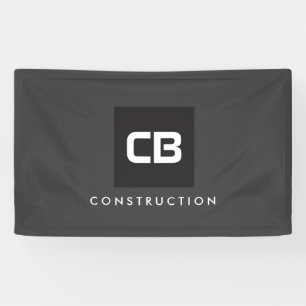 Schwarzes Quadrat Monogram Construction Logo Dunke Banner