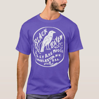 Schwarzes Rave-Ax-weißes Logo T-Shirt