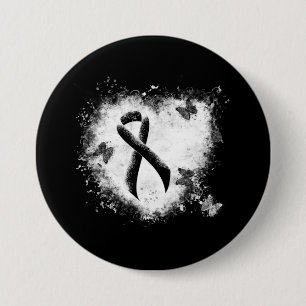 Schwarzes Ribbon Grunge Herz Button