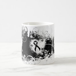 Schwarzes Ribbon Grunge Herz Kaffeetasse