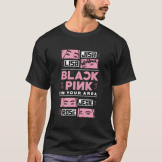 Schwarzes Rosa in Ihrer Gegend K-Pop koreanischer T-Shirt