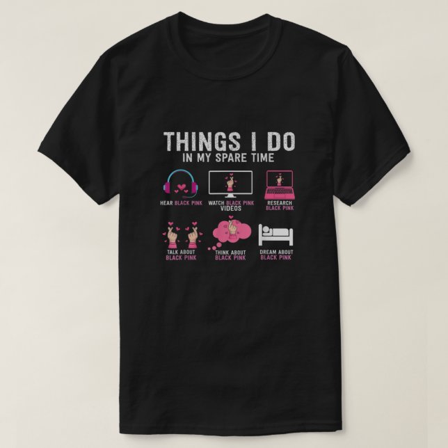 Schwarzes Rosa in Ihrer Nähe K Pop Kpop Korea Pop T-Shirt (Design vorne)