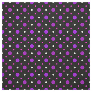 Schwarzes rosa lila Stellen-Polka-Punkt-Muster Stoff