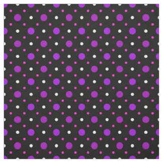 Schwarzes rosa lila Stellen-Polka-Punkt-Muster Stoff