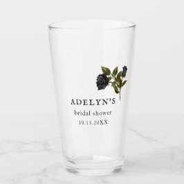Schwarzes Rose Halloween Brautparty Glas