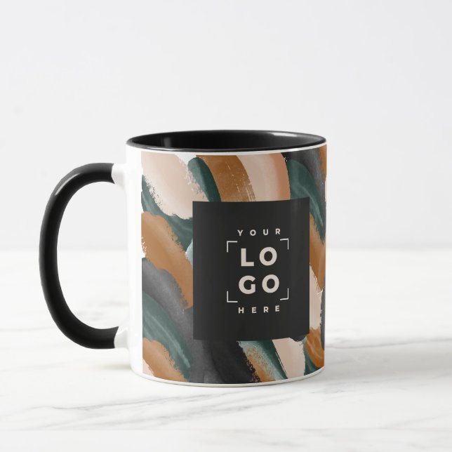 Schwarzes Rostgrün abstrakt gestrichen minimalmode Tasse (Links)