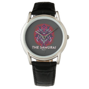 Schwarzes Rot Minimalistisch Vintag die Samurai-Uh Armbanduhr