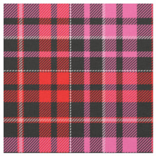 Schwarzes Rot Pink Kariertes Tartan Design Stoff