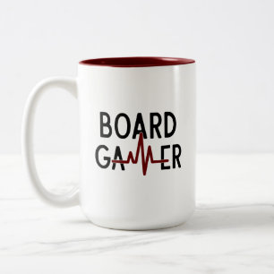 Schwarzes rotes Brettspiel Herzschlag  Zweifarbige Tasse