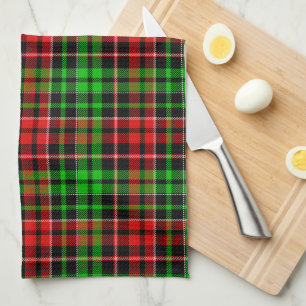Schwarzes rotes grünes Karo-Tartan-Design Geschirrtuch