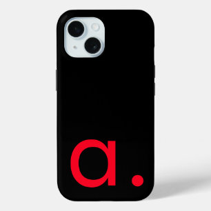 Schwarzes rotes Monogramm Anfangsbuchstabe Modern Case-Mate iPhone Hülle