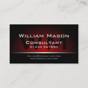 Schwarzes rotes Monogramm beruflich - Visitenkarte
