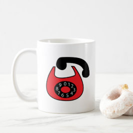 Schwarzes Rotes Telefon Altes Telefon Kaffeetasse