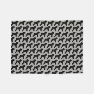 Schwarzes russisches Terrier-Silhouette-Muster Fleecedecke