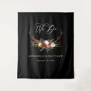 Schwarzes, rustikales Party Wandteppich