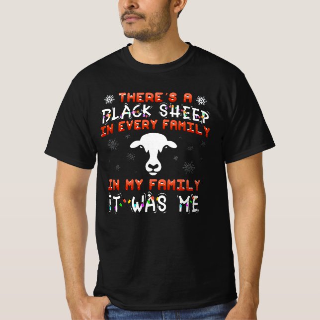 schwarzes Schaf der Familie Weihnachten T-Shirt (Vorderseite)