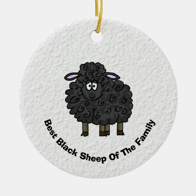 Schwarzes Schaf des Familienschmucks Keramik Ornament (Vorne)