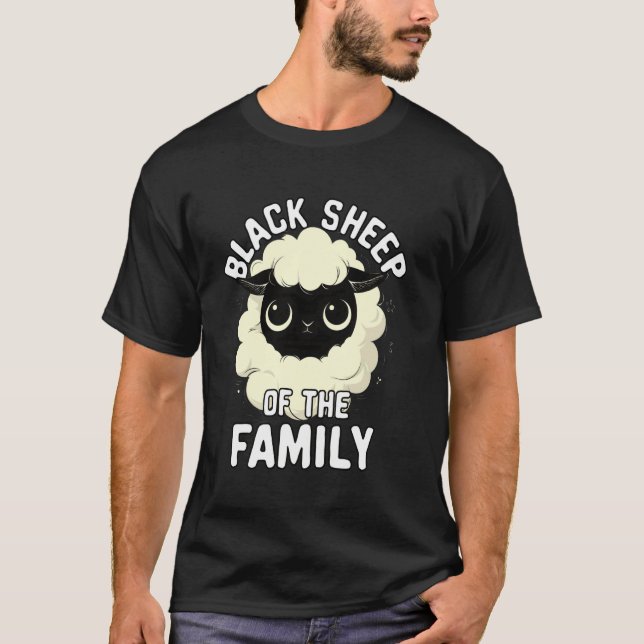 Schwarzes Schaf - Familienfreundliches Sprichwort T-Shirt (Vorderseite)