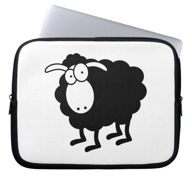 Schwarzes-Schaf-Tasche Laptopschutzhülle (Vorderseite)