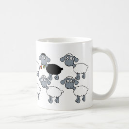 Schwarzes Schaf Weiße Herde Herausragend in der Me Kaffeetasse