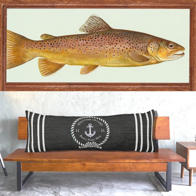 Schwarzes Schiff Name Anchor Seil Willkommen Seitenschläferkissen (Von Creator hochgeladen)