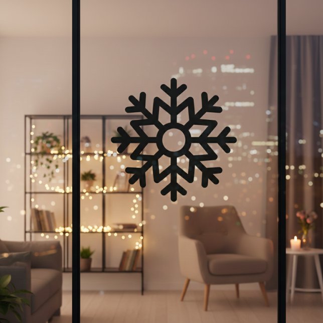 Schwarzes Schneeflockenfenster Fensteraufkleber (Black Snowflake Window Cling)
