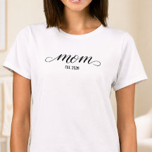 Schwarzes Schriftzug Established Mom T-Shirt