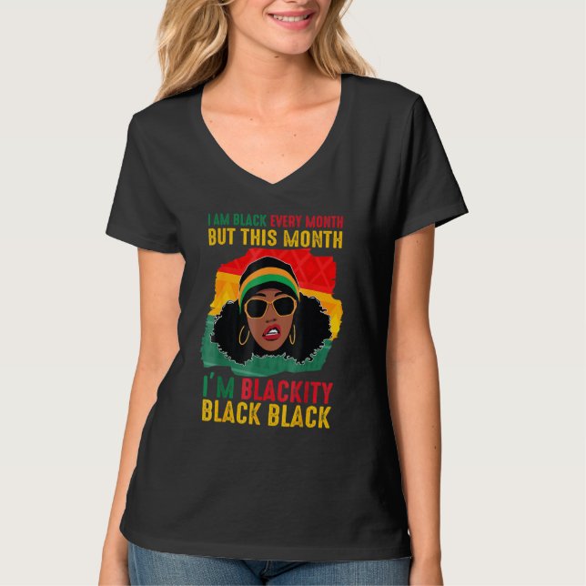 Schwarzes Schwarzes jeden Monat Schwarze Geschicht T-Shirt (Vorderseite)