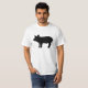 Schwarzes Schwein-Ferkel-Piggy Silhouette-Kontur T-Shirt (Vorne ganz)