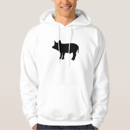 Schwarzes Schweinefleisch Pigment Silhouette Kontu Hoodie