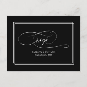 Schwarzes Script Einfache Elegante Hochzeit-UAWG P Postkarte