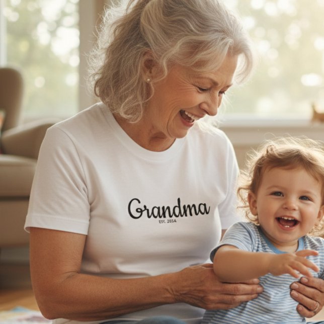 Schwarzes Script Established Oma T-Shirt (Von Creator hochgeladen)