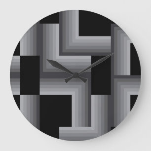 Schwarzes, Silber, coole, einzigartige, trendy Große Wanduhr