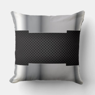 Schwarzes Silbermetall-Pillow Kissen