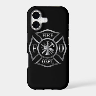 Schwarzes/silbernes Feuerwehrsymbol Iphone Falles