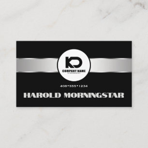 Schwarzes silbernes Metallband QR und Logo Visitenkarte