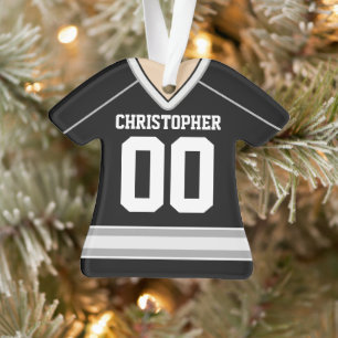 Schwarzes/silbernes/weißes individuelles Hockey-Tr Ornament