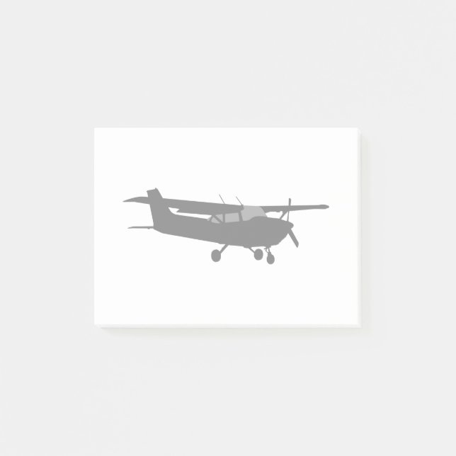 Schwarzes Silhouette-Fliegen Flugzeug-klassisches Post-it Klebezettel (Vorderseite)