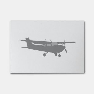Schwarzes Silhouette-Fliegen Flugzeug-klassisches Post-it Klebezettel