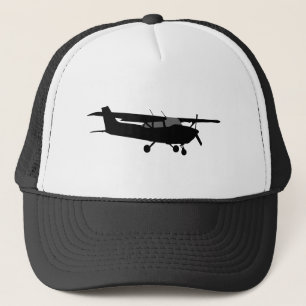 Schwarzes Silhouette-Fliegen Flugzeug-klassisches Truckerkappe