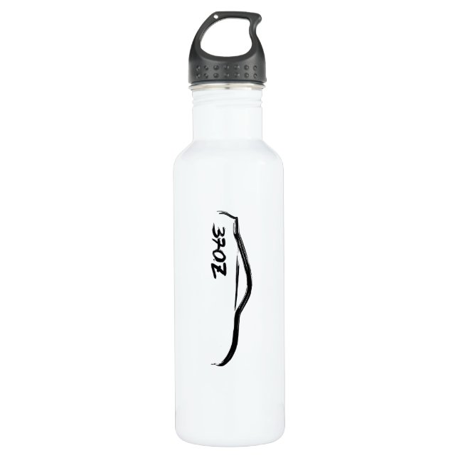 Schwarzes Silhouette-Logo Nissans 370Z Trinkflasche (Vorderseite)
