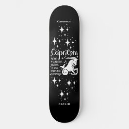 Schwarzes Skateboard mit Capricorn-Symbol