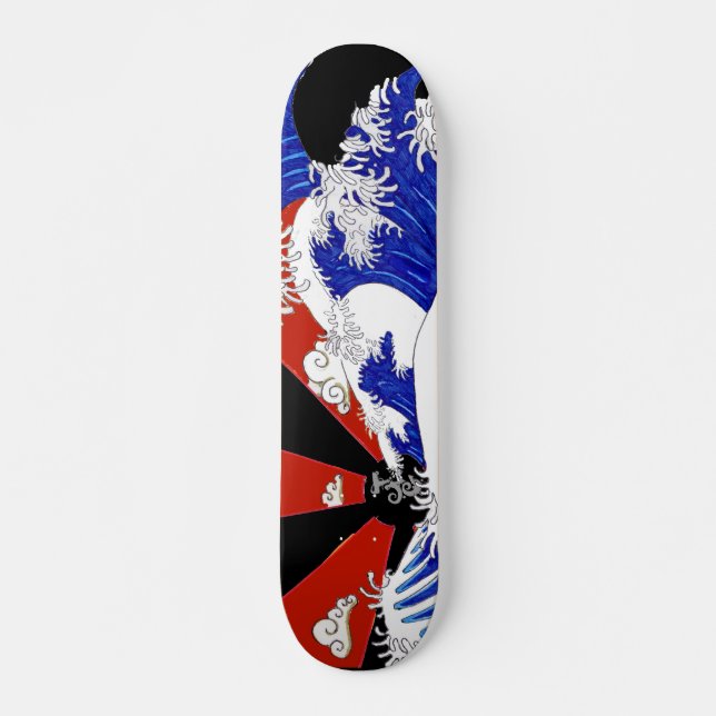 Schwarzes Skateboard Sun Bewohner von Nippon (Vorne)