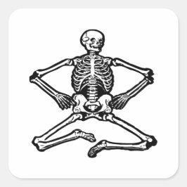 Schwarzes Skelett Quadratischer Aufkleber
