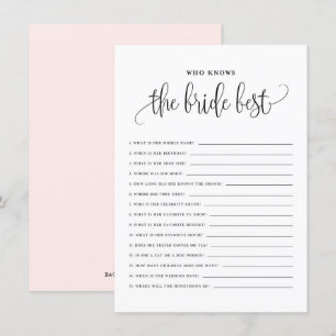 Schwarzes Skript, das das Bride Best Shower Game k Begleitkarte