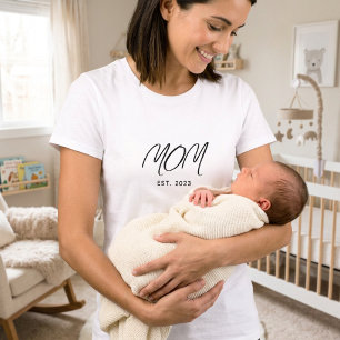 Schwarzes Skript Etablierte Mom Moderne Minimalist T-Shirt