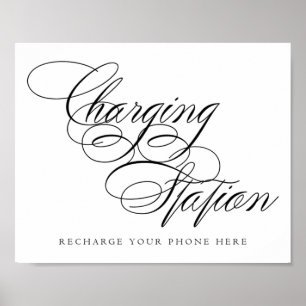 Schwarzes Skript für die Elegant-Ladestation   Tab Poster
